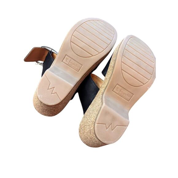 NWT Cliffs White Mountain Wedge Sandals Copious Slip On Sandals Size 6 Black - Picture 7 of 8
